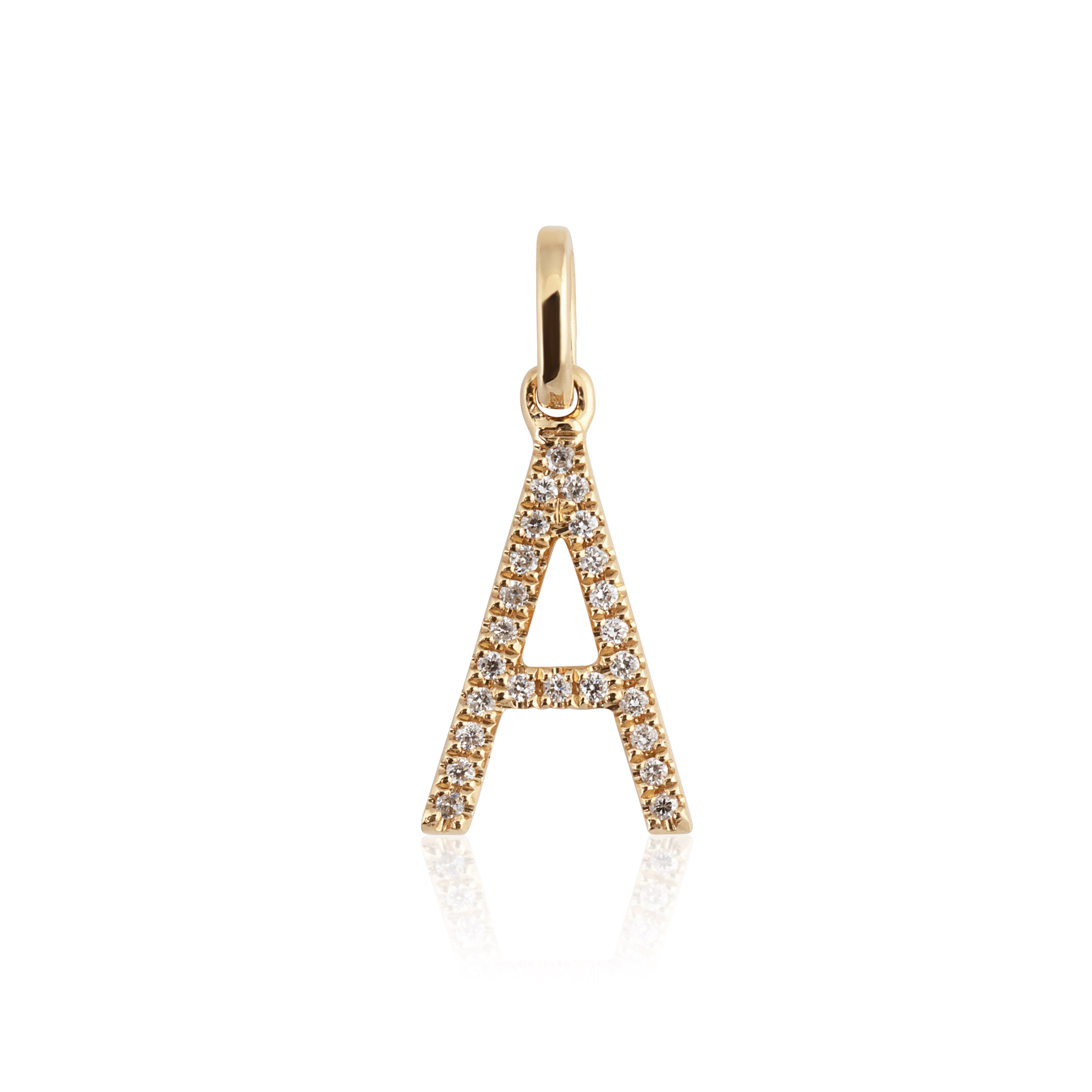 Solid Gold Small Initial Letter Charm Necklace by Lily & Roo