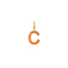 C Enamel letter pendant orange gold sophie by sophie_1a145eb0 6991 49a1 a323 1aab0d50d0de