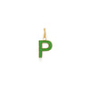 P Enamel letter pendant green gold sophie by sophie