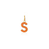S Enamel letter pendant orange gold sophie by sophie_ea23ca4f 36bc 486f a7f4 4b2099cc8959