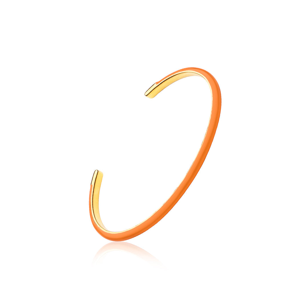 Enameled Cuff Bracelets Orange (Thin Size)