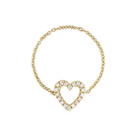 Ring-Gold-18k-Heart-Diamonds-Chain-Chain ring-Sophie-by-Sophie