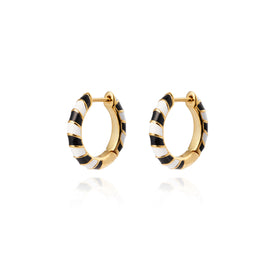 Enamel Stripe Hoops