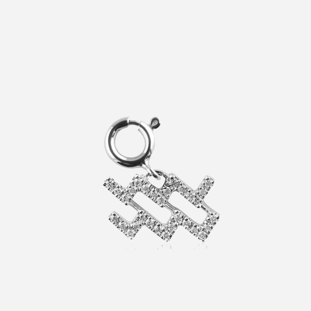 Diamond Star Sign Charm Aquarius