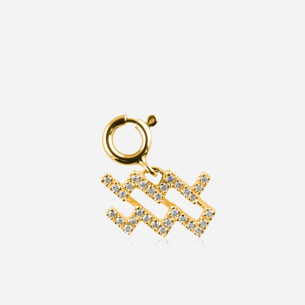 Diamond Star Sign Charm Aquarius