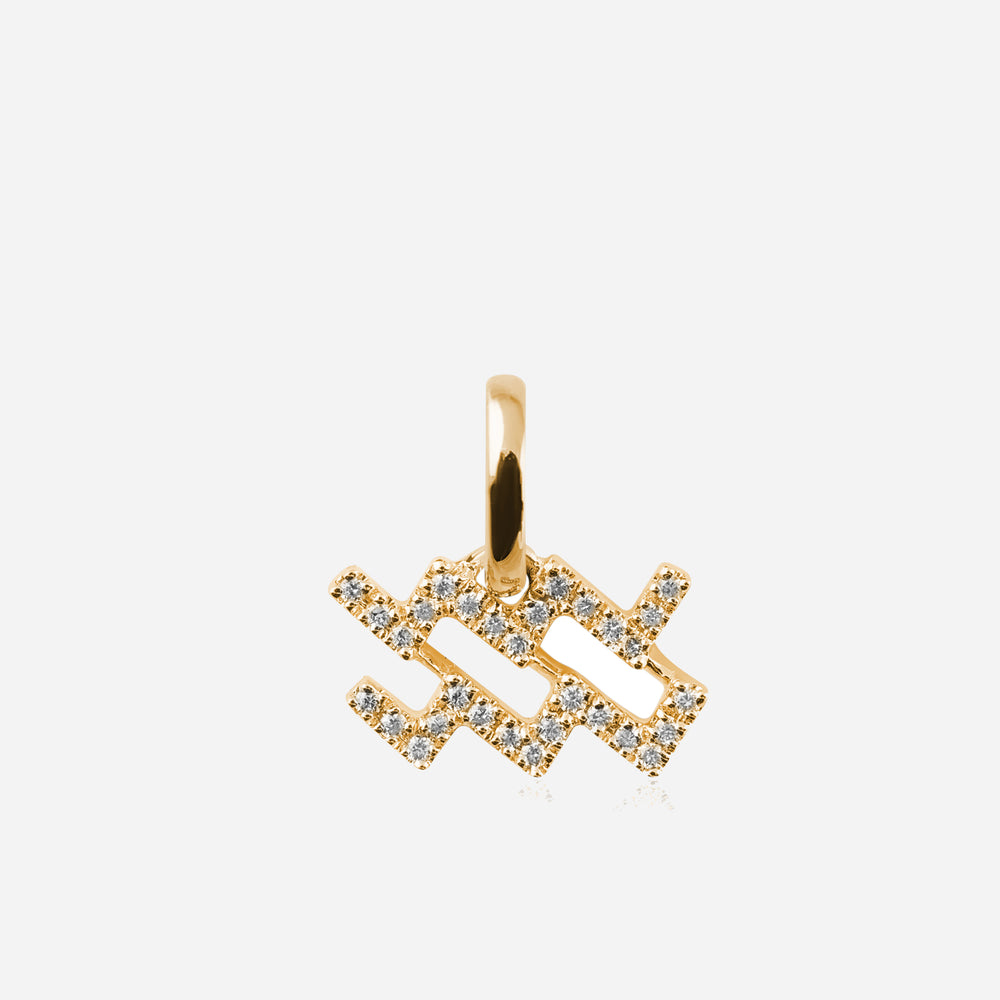 Diamond Star Sign Pendant Aquarius