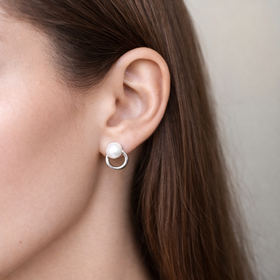 Pierced Pearl Earrings