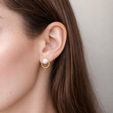 Pierced Pearl Earrings