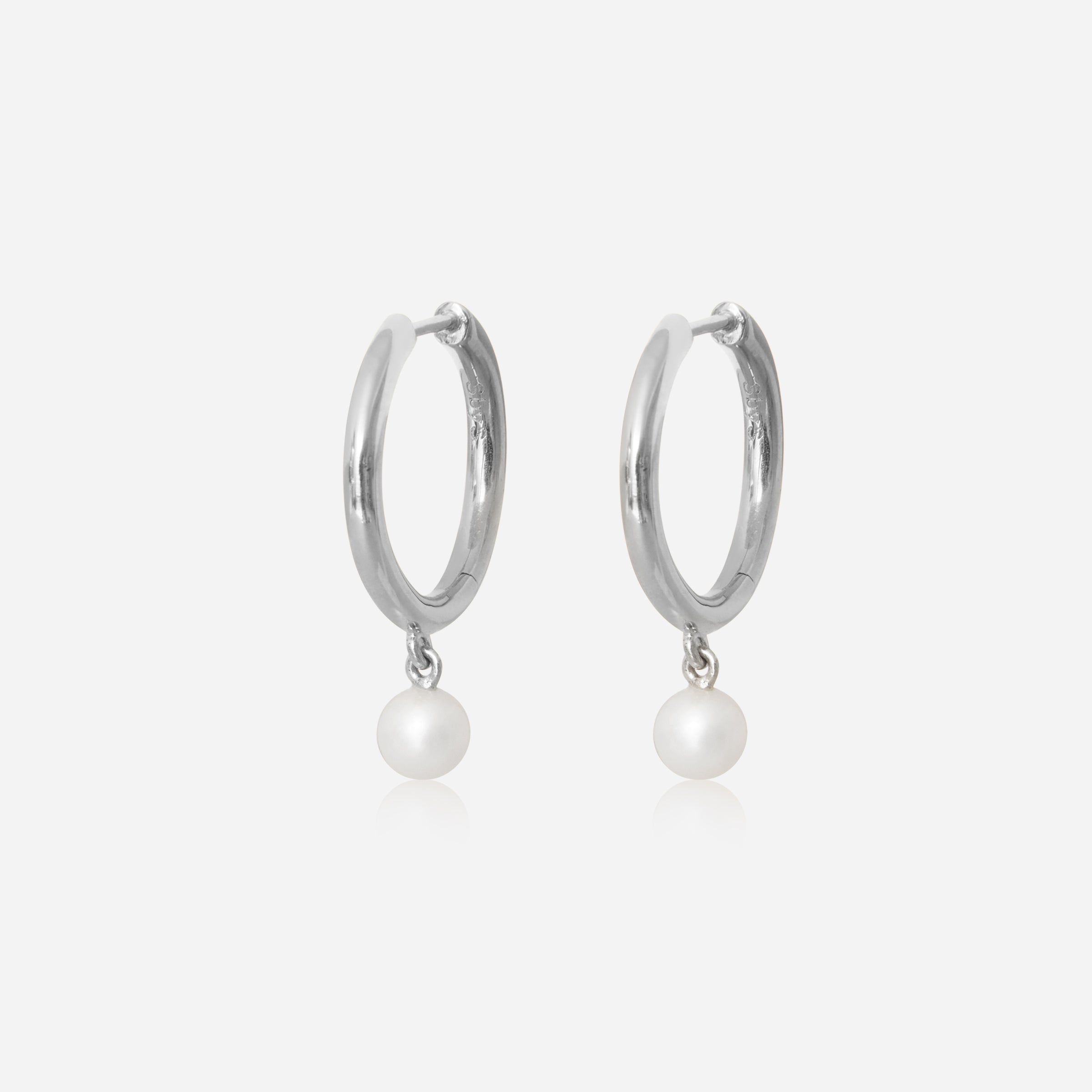 Pearl Mini Hoops in silver | Discover now – Sophie by Sophie