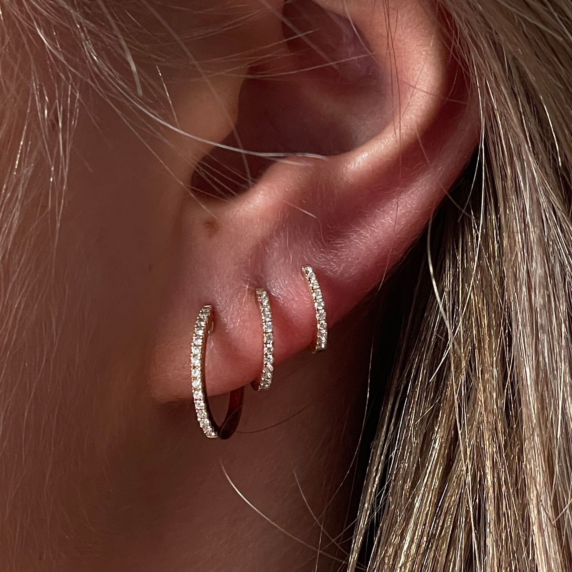 Diamond Hoops 12 mm in 18k yellow gold | Discover now – Sophie by Sophie