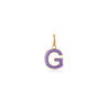 G Enamel letter pendant purple gold sophie by sophie