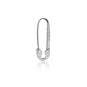 safety-pin-diamond-earring-18-karat-white gold-Sophie-by-Sophie-silver