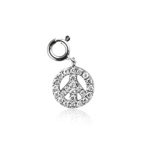 White Gold-Diamond-Charm-18k-Peace-Symobl-Sign-Silver-Sophie-by-Sophie