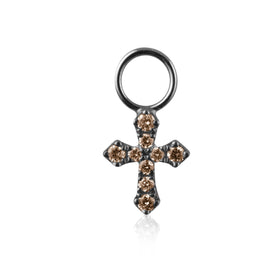 Cross-Pendant-Oxidized gold-18k-Diamonds-Hoops-Earrings-Sophie-by-Sophie