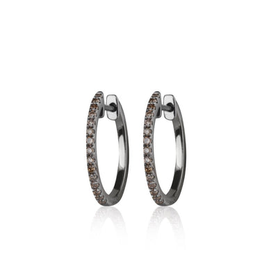Diamond-Hoops-Earrings-18k-Oxidized-Gold-12mm-Brown-Diamonds-Sophie-by-Sophie