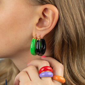 Enamel Bold Hoops